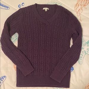 Purple Cable Knit Sweater
